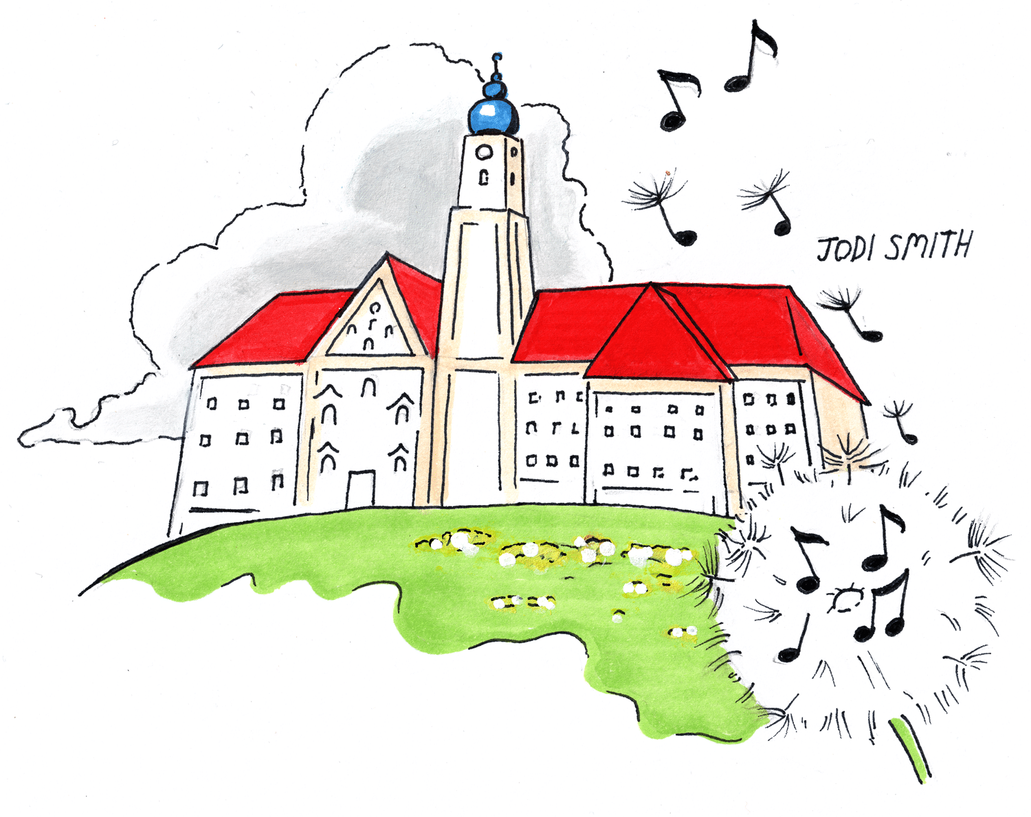 Klosterkirche Dietramszell — Illustration von Jodi Smith